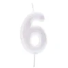 Iriscerende Hvidt Tal Kagelys m/Glitter 6.5 cm - 6