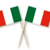 Italienske Flag på Picks på Træpind, 50stk.