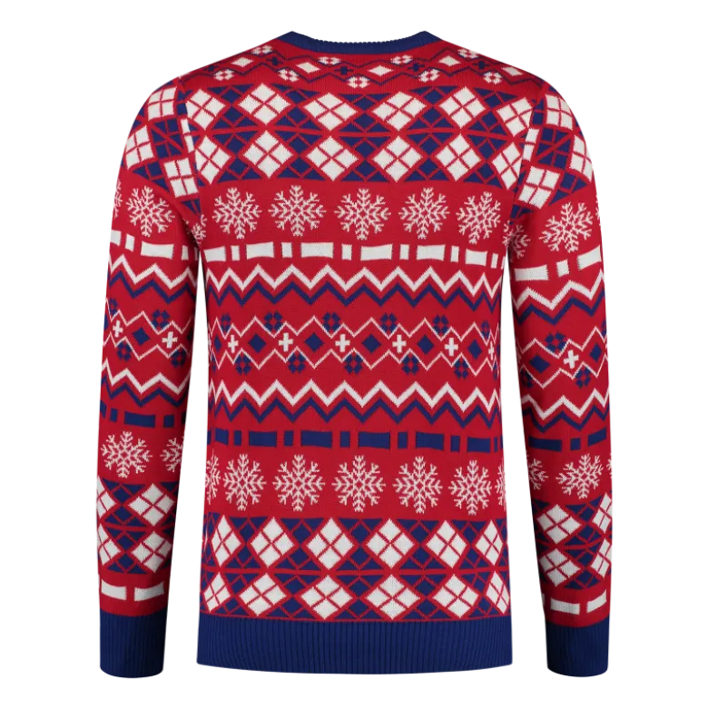 Julesweater m/Isbjørn Print i Hvid, Rød & Blå