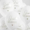 Just Married Latex Balloner, 6 stk