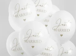 Just Married Latex Balloner, 6 stk