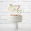 Kagepynt - Happy Birthday - guld