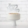 Kagepynt - Happy Birthday - sølv