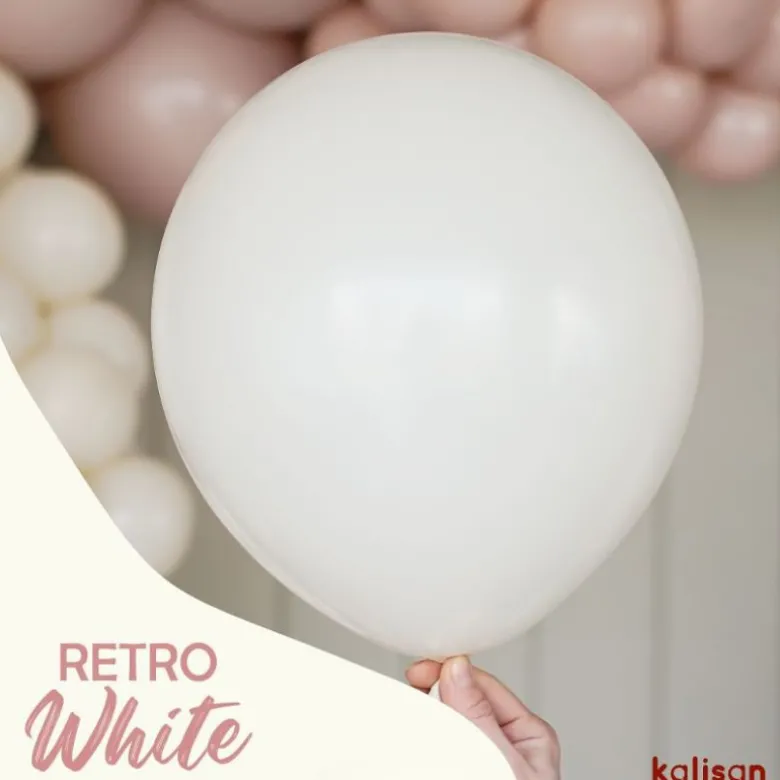 Kalisan Jumbo Latexballon 45 cm, Retro White