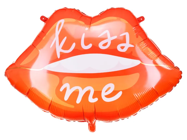 Kiss Me Læber - Folieballon, 87 cm