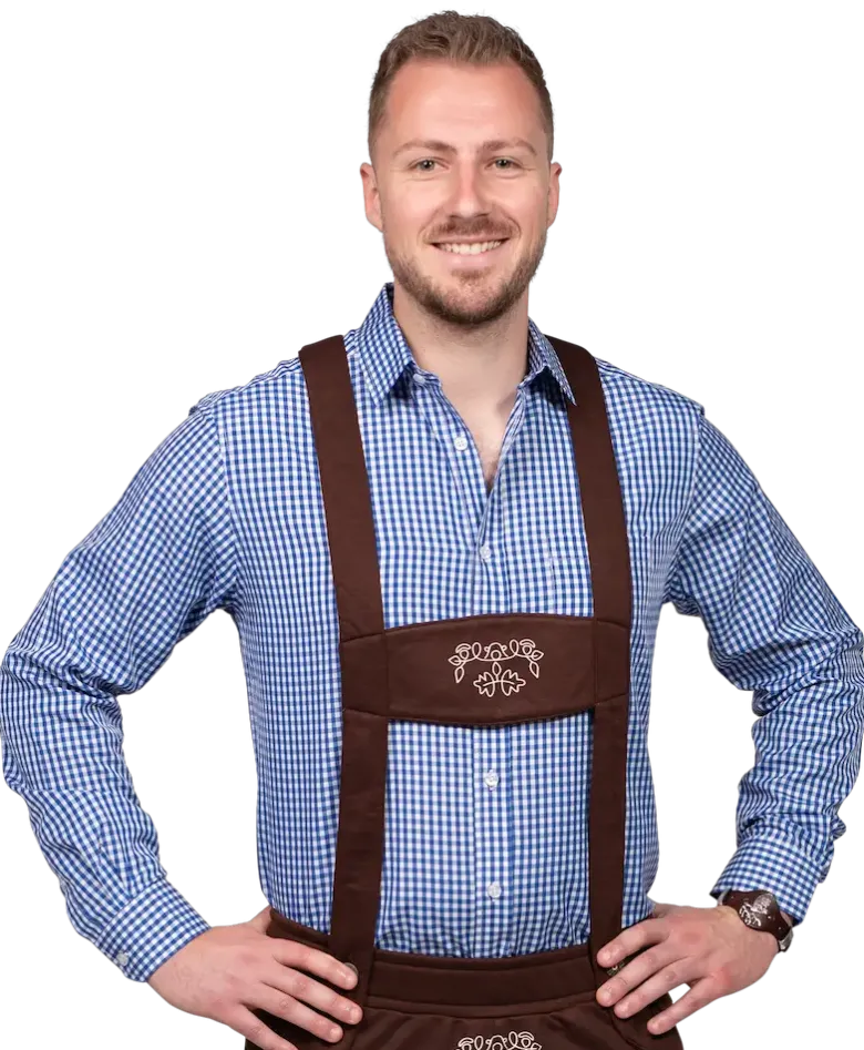 Klassisk Blåternet Oktoberfest Skjorte, Regular Fit