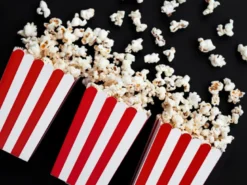 Klassiske Rød-Stribet Popcorn Bægre, 6 stk.