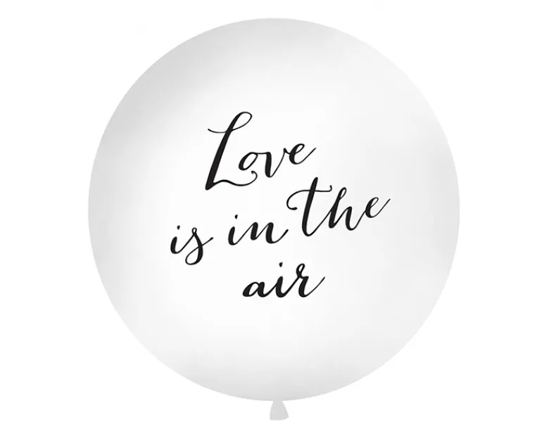 Kæmpe Ballon m/Sort Skrift - ''Love is in the Air''