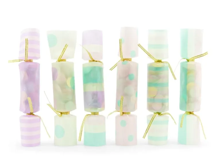 Knallerter Pastel Mix m/Papir Konfetti, 6 stk.
