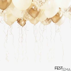 Komplet Ballonloft Kit, Hvid & Guld Chrome