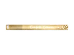 Konfetti Rør m/Metallisk Guld Hjerte Konfetti, 60 cm