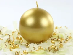 Kuglelys Guld 8 cm, 6 stk.