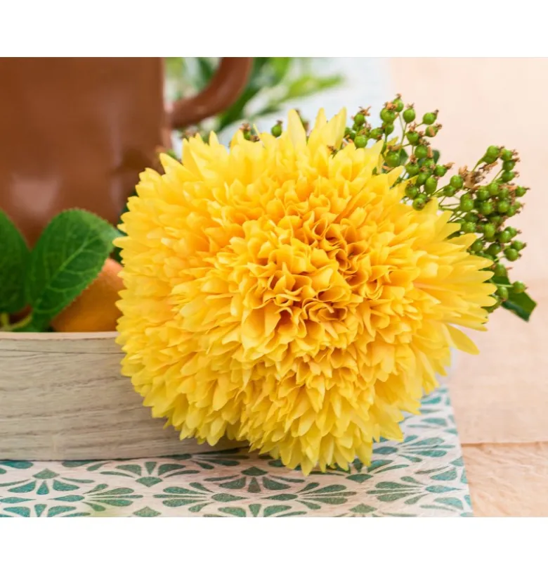 Kunstige Blomster - Gule Dahlia