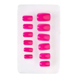 Kunstige Negle i Neon Pink, 12 stk.