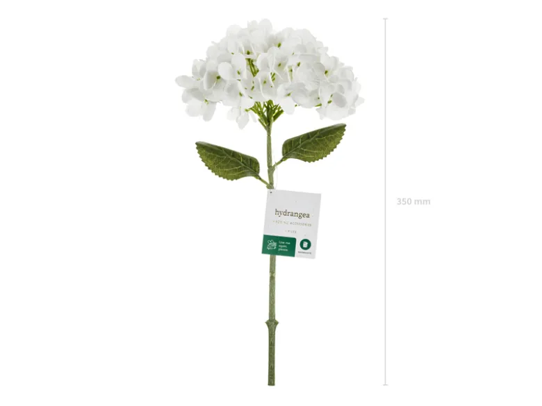 Kunstig Hortensia 35 cm, Hvid