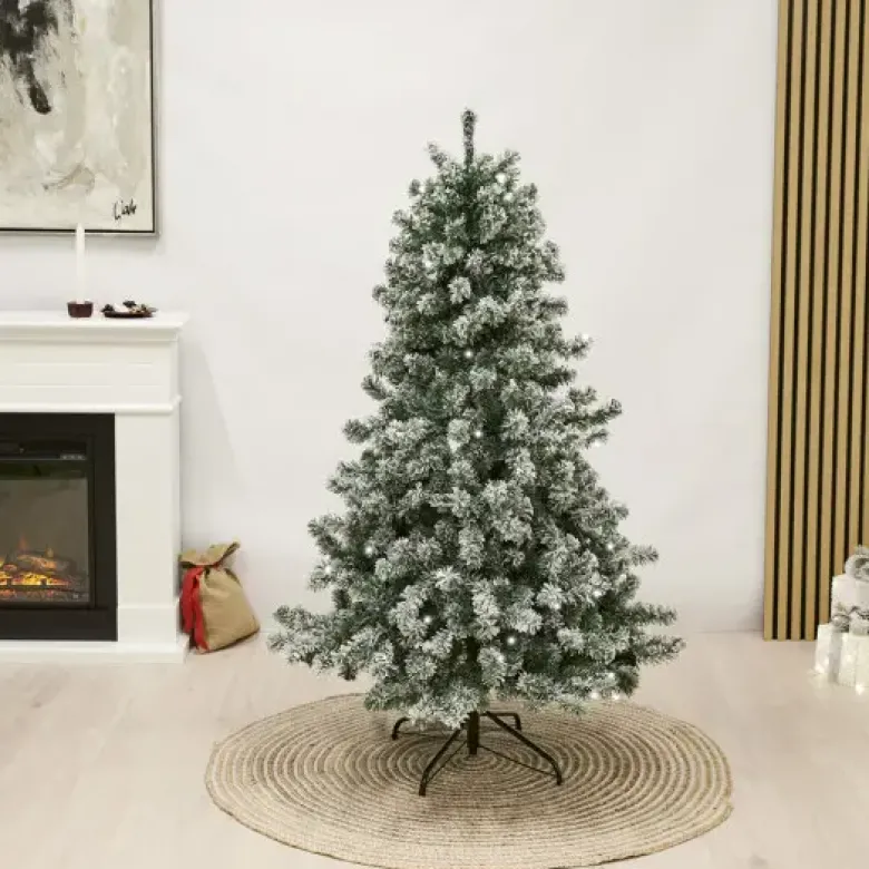Kunstigt Frost Juletræ m/Lys, 150 cm