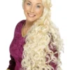 Lang blond krøllet paryk