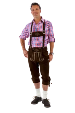 Lederhosen i Ægte Gedeskind - Brune, Lang Model