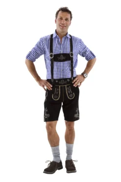 Lederhosen i Ægte Læder - Sorte, Kort Model