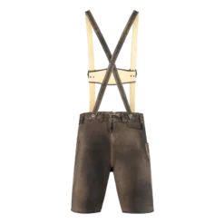 Lederhosen i Ægte Skind - Kort Model i Gråbrun