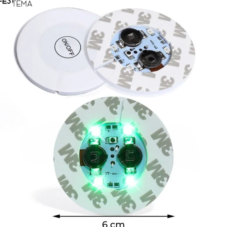 LED Skum Coaster m/Selvklæbende 3M Tape