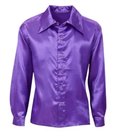 Lilla Satin Skjorte