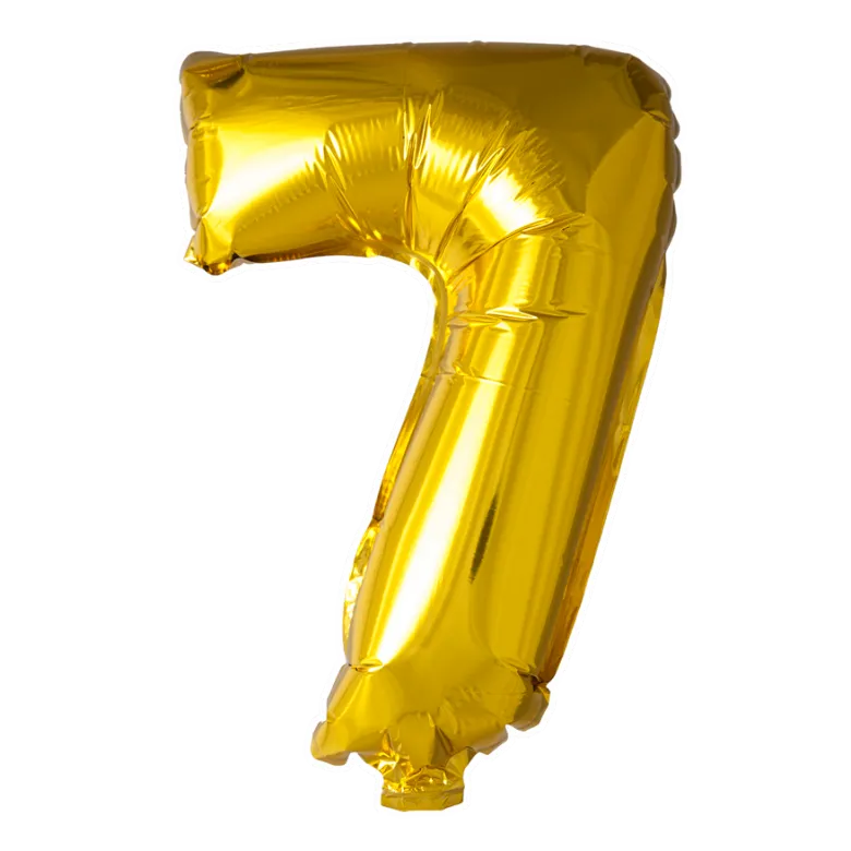 Lille Guld Folie Tal Ballon (ca. 40cm.) - 7 Tal