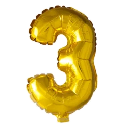 Lille Guld Folie Tal Ballon (ca. 40cm.) - 3 Tal