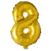 Lille Guld Folie Tal Ballon (ca. 40cm.) - 8 Tal