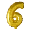 Lille Guld Folie Tal Ballon (ca. 40cm.) - 6 Tal