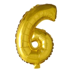 Lille Guld Folie Tal Ballon (ca. 40cm.) - 6 Tal