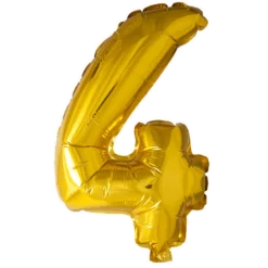 Lille Guld Folie Tal Ballon (ca. 40cm.) - 4 Tal