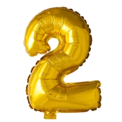 Lille Guld Folie Tal Ballon (ca. 40cm.) - 2 Tal