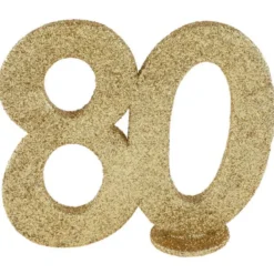 Lille Guld Glitter "80" Tal - Borddekoration