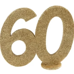 Lille Guld Glitter "60" Tal - Borddekoration