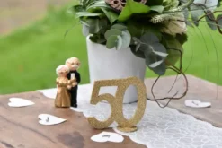Lille Guld Glitter "50" Tal - Borddekoration