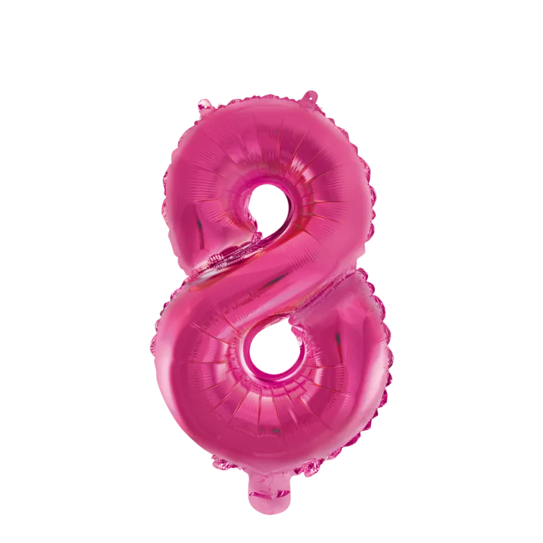 Lille Pink Folie Tal Ballon (ca. 40cm.) - 8 Tal