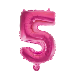 Lille Pink Folie Tal Ballon (ca. 40cm.) - 5 Tal