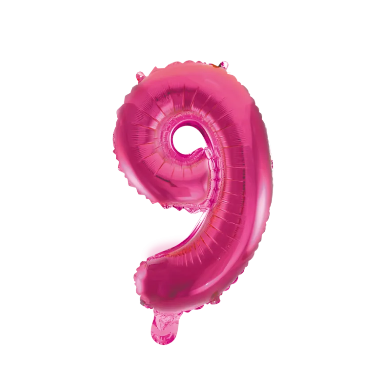 Lille Pink Folie Tal Ballon (ca. 40cm.) - 9 Tal