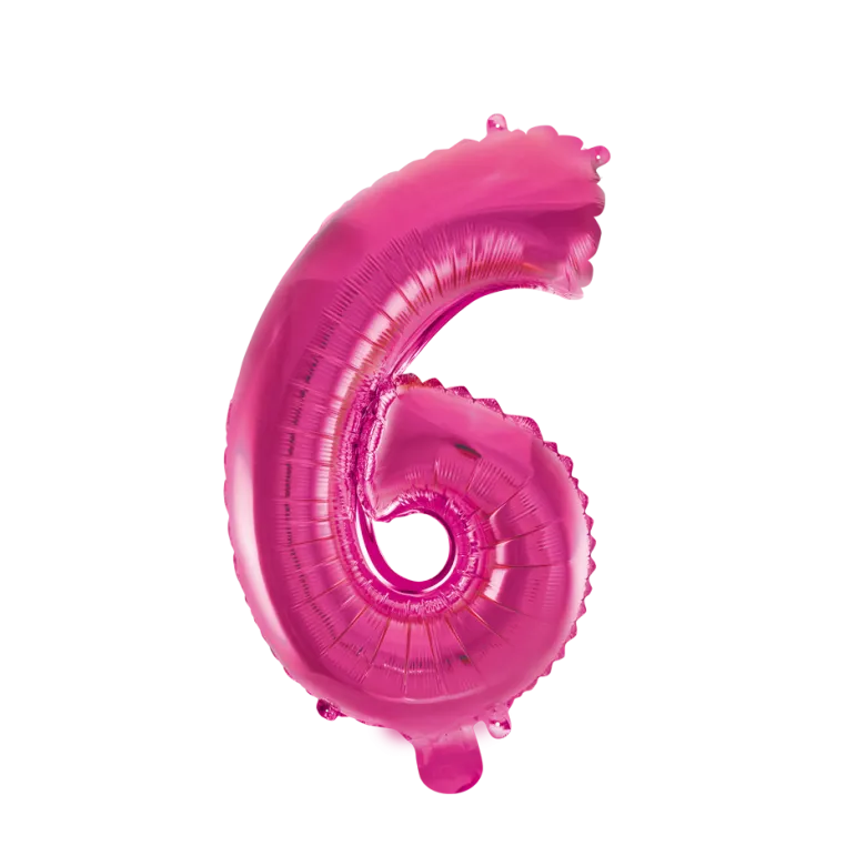 Lille Pink Folie Tal Ballon (ca. 40cm.) - 6 Tal