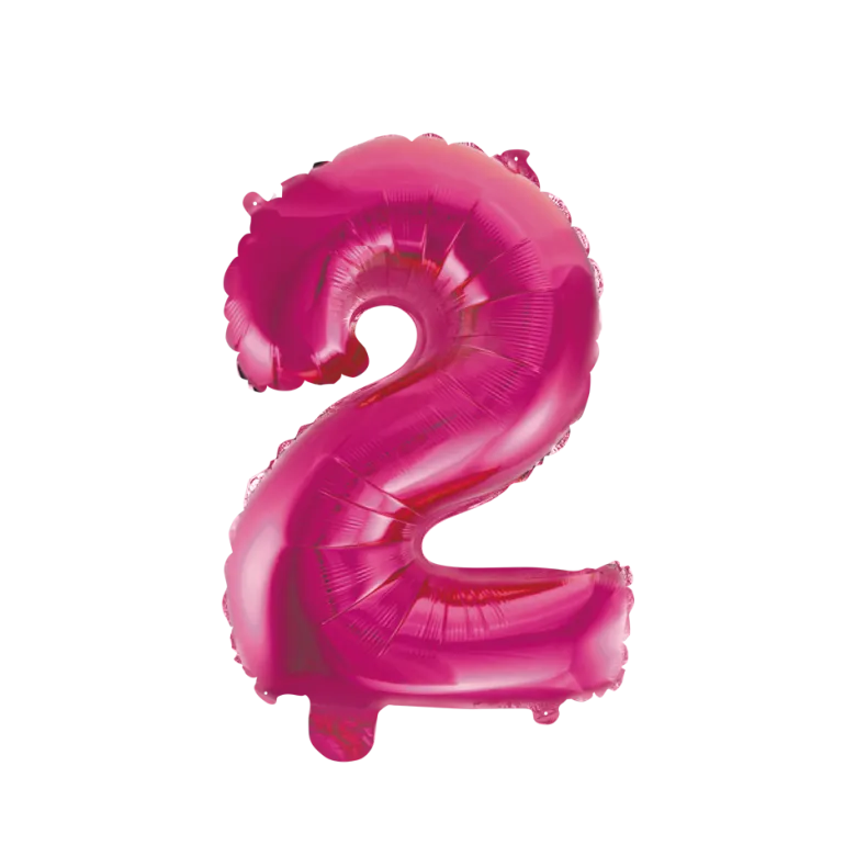 Lille Pink Folie Tal Ballon (ca. 40cm.) - 2 Tal