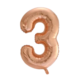 Lille Rosegold Folie Tal Ballon (ca. 40cm.) - 3 Tal