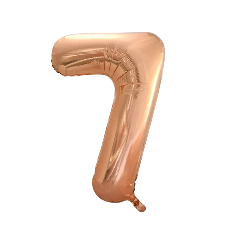 Lille Rosegold Folie Tal Ballon (ca. 40cm.) - 7 Tal