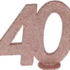 Lille Rosegold Glitter "40" Tal - Borddekoration