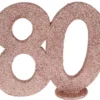 Lille Rosegold Glitter "80" Tal - Borddekoration