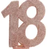 Lille Rosegold Glitter "18" Tal - Borddekoration