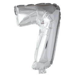 Lille Sølv Folie Tal Ballon (ca. 40cm.) - 7 Tal