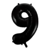 Lille Sort Folie Tal Ballon (ca. 40cm.) - 9 Tal