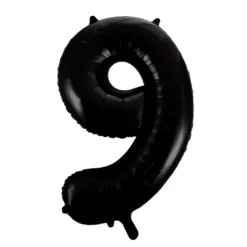 Lille Sort Folie Tal Ballon (ca. 40cm.) - 9 Tal