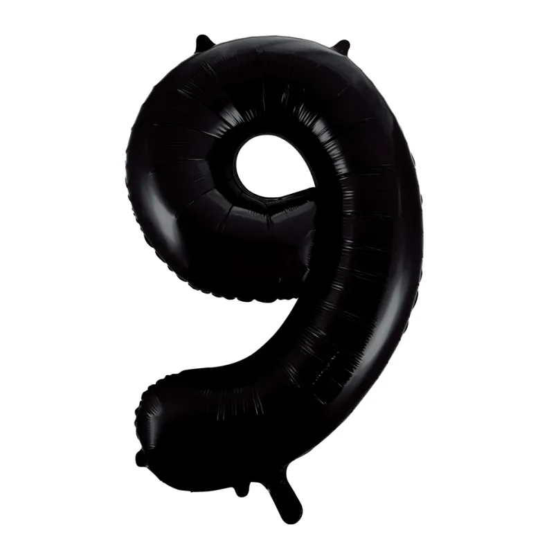 Lille Sort Folie Tal Ballon (ca. 40cm.) - 9 Tal